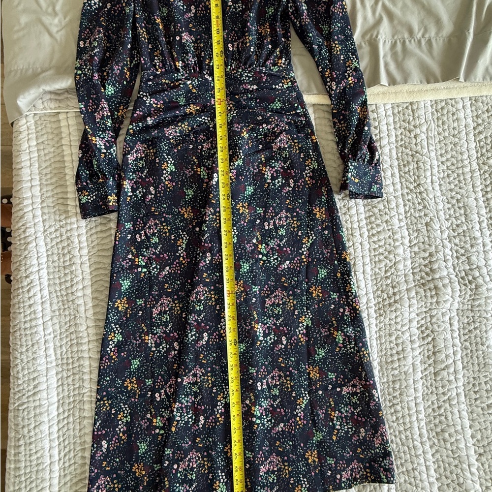 Derek Lam Navy Blue Floral Midi Dress, Size 38 (US size 8) - Picture 9 of 11